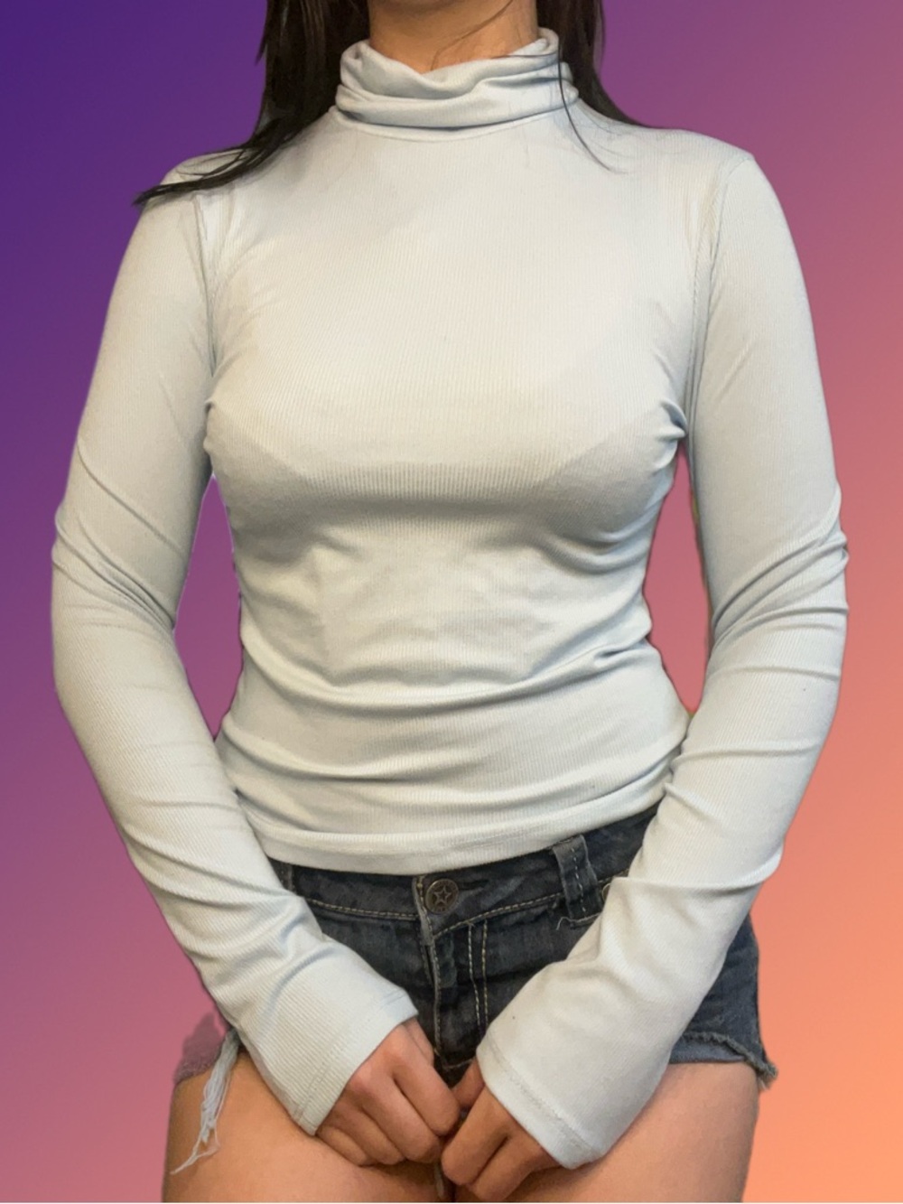 Streetwear Society Light Blue Long Sleeve Turtleneck